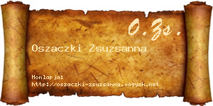 Oszaczki Zsuzsanna névjegykártya